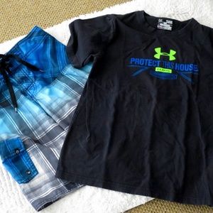 Under Armor Tee…………plus Rusty Board Shorts Bundle